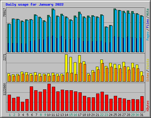 Daily usage for January 2022