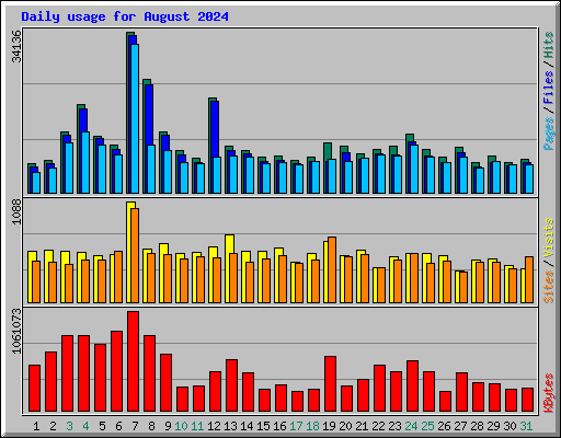 Daily usage for August 2024