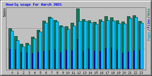 Hourly usage for March 2021