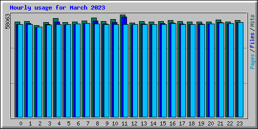Hourly usage for March 2023